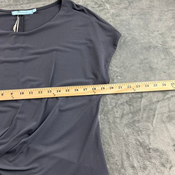 NWT La Fee Maraboutee Dress Women’s 4 Parisian Shift Draped Midi Minimalist Gray - Picture 9 of 14